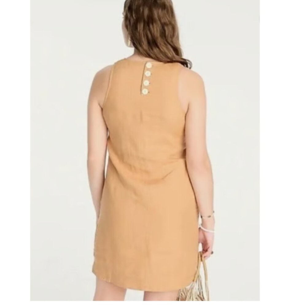 🌾 J.Crew‎ Button-Back Linen Shift Dress - New 🌾 - Picture 3 of 4